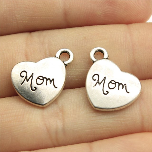 20pcs Mom Series Charms For DIY Jewelry Making Lovely Family Heart Love Mom Charms For Mother's Day Gift Gao Jinjia LED