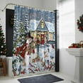 thumbnail image 4 of Christmas Snowman Bathroom Shower Curtain House Xmas Tree Winter Deer Rabbit Snowflake Waterproof Washable Shower Curtains for Bathtub Bath Decor with Grommets and Hook 72 X 72 Inch, 4 of 8