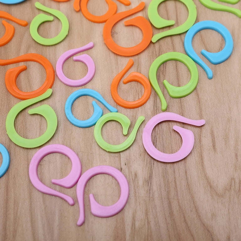 100pcs Round Multicolor Plastic Knitting Crochet Locking Stitch Markers Rings Needle Clips, Size: Small, Other