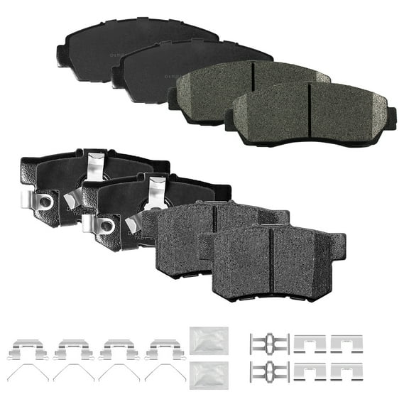 ACB ZONE Front & Rear Disc Ceramic Brake Pads Set w/Hardware Fit for 2007-2016 Honda Cr-V/ 2012 2013-2015 Honda Crosstour/ 2011 Honda Accord Crosstour
