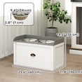 thumbnail image 3 of PawHut Large Elevated Dog Bowls with Storage, Raised Dog Bowl Stand, White, 3 of 10
