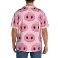 thumbnail image 5 of KLL Pig Nose Print Men's Shirt Short Sleeve Button Down Summer Cuba Beach Shirts- 3X-Large, 5 of 7