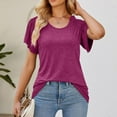 thumbnail image 7 of Xihbxyly Womens Tops Summer 2024 Women's Short Sleeve Crew Neck T Shirts Loose Fit Tshirts Casual Summer Tops Blouses Tees 2024 Trendy Stretchy Breathable Plus Size Tops, 7 of 7
