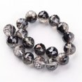 thumbnail image 2 of U8MO 8.6" Strd Gorgeous Faceted Glass Beads Round Mini Loose Beads Crafting 14~20mm-Black-20mm, 2 of 3
