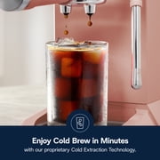 De’Longhi Dedica Duo Espresso Machine, Compact Size with Built in Frother for Latte Art, Brew Espresso, Cold Brew, Lattes & More, Rose