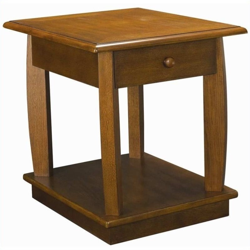 Hammary Ascend Rectangular Drawer End Table in Medium Oak