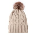 thumbnail image 2 of HNMKIU Warm Women Wool Knitted Baseball Caps Fashion Keep Hemming Stylish Winter Hats, 2 of 4