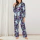 thumbnail image 2 of Fotbe Purple Marble Texture Conjunto de Pijama de Manga Larga para Mujer con Estampado, Ropa de Dormir de 2 Piezas, Conjunto de Casa Suave y Cómodo con Bolsillos-Medium, 2 of 7
