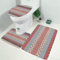 thumbnail image 2 of Multicolor Geometric Boho Pattern Bathroom Rugs Sets 3 Piece,Toilet Cover Set,Absorbent Non Slip Bathroom Mats Sets with U-Shaped Contour Rug Toilet Rug Set, 2 of 5