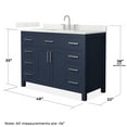thumbnail image 4 of Beckett 48" Dark Blue Single Vanity & Giotto Quartz Top (3-Hole) & Nickel Trim, 4 of 5
