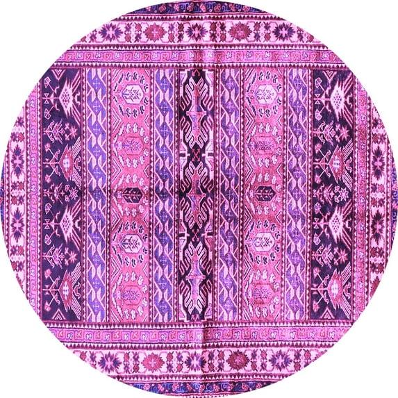Ahgly Company Indoor Round Persian Purple Traditional Area Rugs, 5' Round