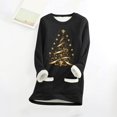 thumbnail image 4 of WEAIXIMIUNG Sweatshirts Femme Arbre de Noël Manches Longues Col Rond Poche Rembourré Pull Chaud, 4 of 5