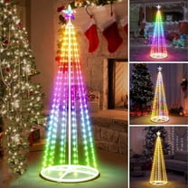 Large 6FT Christmas Tree-LED Lighted Christmas Tree portable Tree light,Decor for Porch Garden Patio Indoor Outdoor House Yard Xmas Decorations