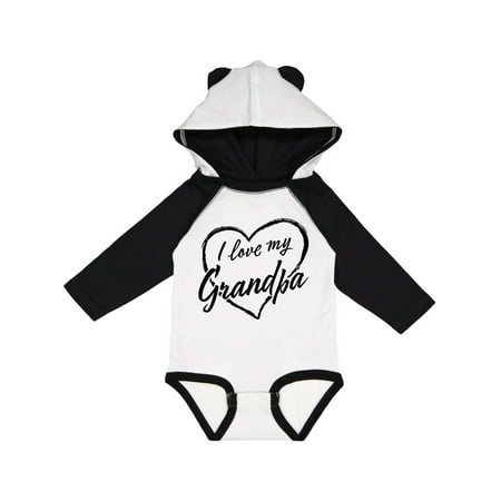 

Inktastic I Love My Grandpa in Black Chalk Heart Gift Baby Boy or Baby Girl Long Sleeve Bodysuit