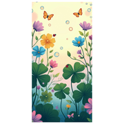 LUUFILx Colorful Floral Themed Banner with Butterflies Ladybugs Bubbles Background Party Decoration Backdrop for Garden Parties Outdoor Gatherings Spring Celebrations and Photo Shoots