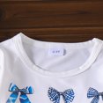 thumbnail image 5 of Toddler Girls Summer 2Pcs Outfits Set Cute Sweet Bow Print T-Shirt & Checkered Shorts Kids Outfit 3T 4T 5T 6T 7T, 5 of 6