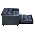 thumbnail image 2 of 52 inch Convertible Pull - Out Trundle Sofa Bed, Velvet Upholstered Loveseat with Adjustable Sleeper, Multi - Functional Couch for Small Spaces, BLack, 2 of 7