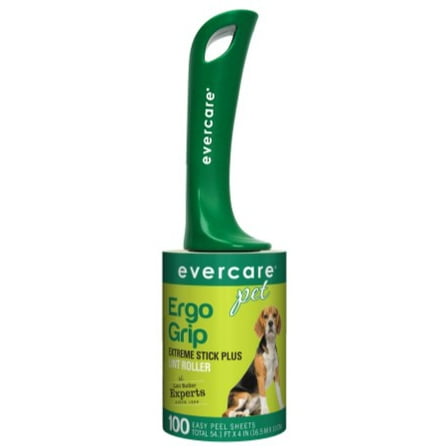 Evercare Pet Ergo Grip Extreme Stick Plus Lint Roller, 100 Sheets