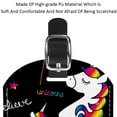 thumbnail image 4 of Square 2Pack PU Leather Unicorn Cruise Luggage Tag with Privacy Cover and Name ID Tag for Travel Handbags Backpacks Luggage Tags, 4 of 6