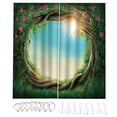 thumbnail image 1 of ziyahi 2 Pcs Rideau de Douche Lavable Paysage Naturel Plante Rideau de Salon Salle de Bain avec Crochet pour Décoration Type L 2, 1 of 4