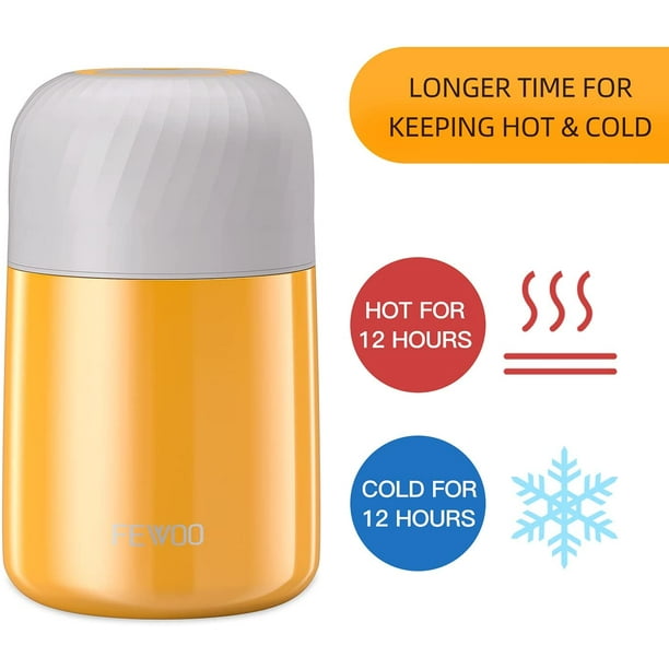  FEWOO Food Jar - 27oz Vacuum Insulated Stainless Steel Lunch  Thermos, Leak Proof Soup Containers with bag for Hot or Cold Food (Rose  Golden) : Home & Kitchen