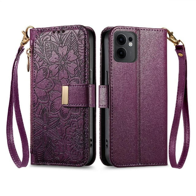 Flip Case for FOXDOCK OPPO Reno 13 Pro Kickstand Viewing Gift Choice Floral Embossed Full Protection Wallet Function