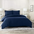 thumbnail image 3 of 400 Thread Count 100% Egyptian Cotton 3 Piece Duvet Set with Zipper Closure & Corner Twin/TwinXL 3 Pc Duvet Set Color Navy Blue Solid, 3 of 5