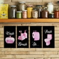 thumbnail image 2 of Pink and Black Bathroom Decor, Black and Pink Hand Towels for Bathroom Spa Bath Gym Decor Accessories Set of 4, Girly Bathroom Decor, 18x26 Inch, 2 of 5