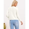 thumbnail image 3 of DARING DIVA Women's Elegant Long Sleeve Pearls Trim Open Front Bolero Shrug XS White, 3 of 6