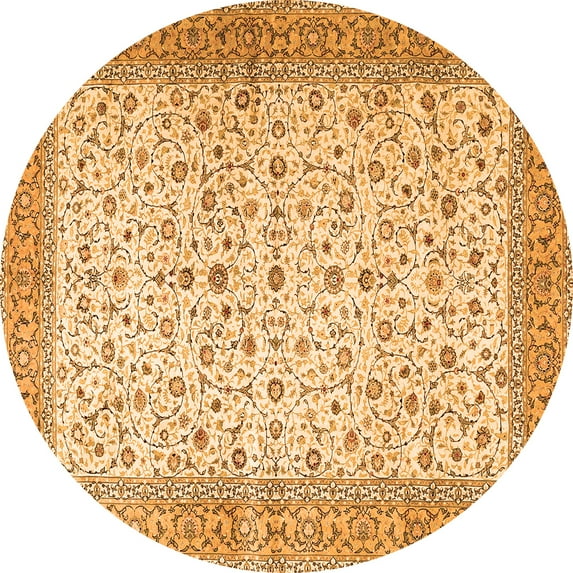 Ahgly Company Indoor Round Persian Orange Traditional Area Rugs, 3' Round