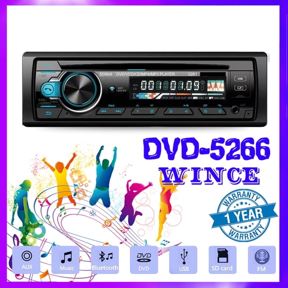 1 Din 24V Car DVD CD Player Car MP3 Stereo Car Handsfree Audio Radio 5266Car Modeling Wireless Remote Control