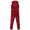 thumbnail image 4 of iixpin Full Body Jumpsuit for Girls Long Sleeves Biketards Tumbling Dance Leotard Skating Romper Bodysuit Burgundy 16, 4 of 6