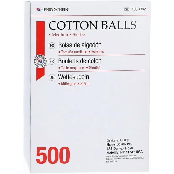 Henry Schein Medium Cotton Ball, 500 / Box, 8 Boxes/Case