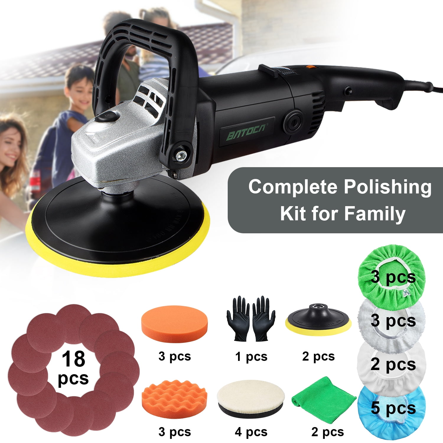 Buffer Polisher zerotop 980W Car Furniture Polishing Machines Portable  Electric Polisher Kit Rotary Car Polishers and Buffers Machines with  850-3200 RPM, 6 Variable Speeds for Sanding Polishing : :  Automotive