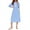 Blue, variant on Womens Color Block Long Sleeve Boho Midi Dress Casual Beach Button Down Shirt Dress