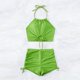 thumbnail image 4 of Traje de baño para mujer, conjunto de bikini sin espalda con cuerpo dividido de color sólido para mujer, trajes de baño para mujer, 4 of 5