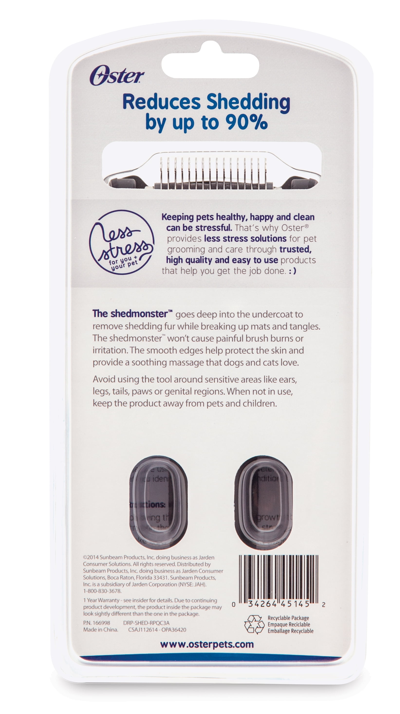 Oster Shedmonster All in One Cat Grooming Tool De Shedding Removes Mats Tangles Reduces Old Fur on Furniture Walmart