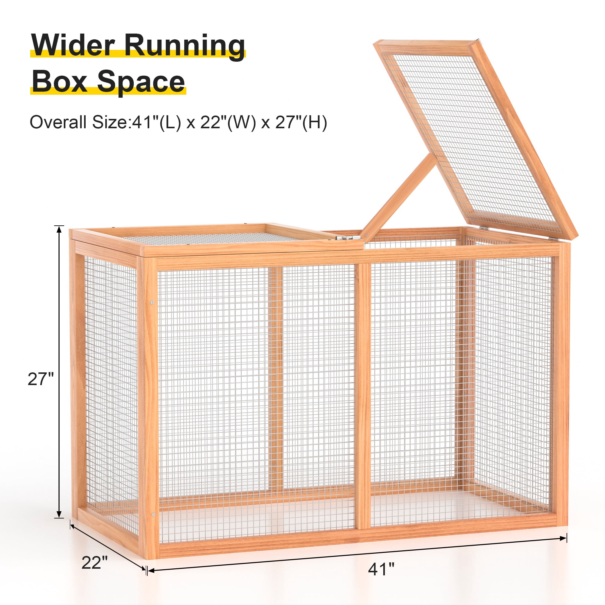 Outdoor 120'' Wooden Chicken Coop Hen House Rabbit Poultry Pet Hutch