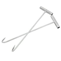 OULII Silver TShape Manhole Cover Lifter Tool Made of Galvanized Iron for Outdoor Use Size 2pcs