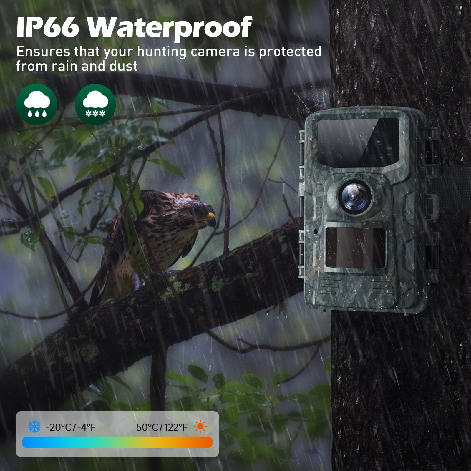 CAMPARK Trail Camera 4K HD 40MP Hunting Game Camera with Infrared Night Vision Motion Activated Waterproof IP66 Time-Lapse 2.0" Trail Deer Cam for Outdoor Wildlife Monitoring