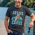 thumbnail image 4 of Jollimate Jesus Saves Shirt, Christian Faith Graphic Tee, Religious Gift for Men, 4 of 6