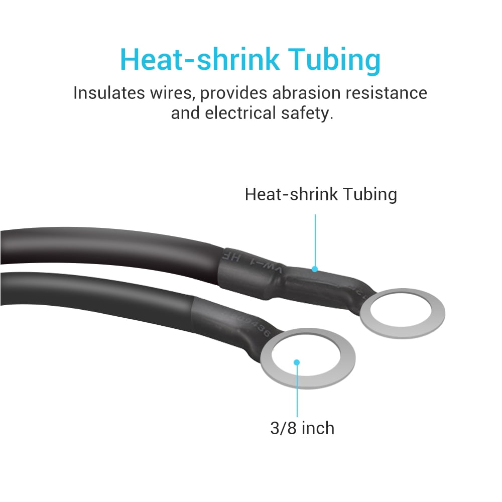 Renogy 16ft 8AWG Wire Copper Solar Tray Cables For Connecting Charge Controller to Battery (A pair)