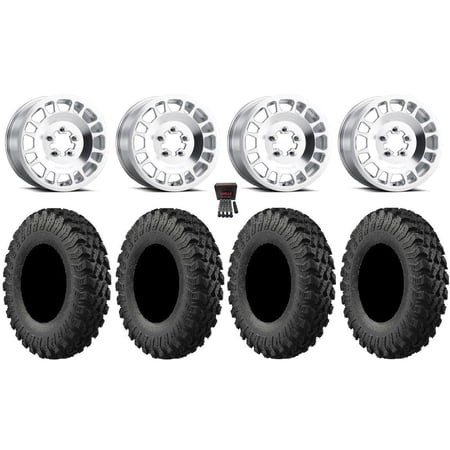 Method 412 15×6 Wheels Raw (5+1) 33 MotoRally Tires Polaris RZR Turbo R & Pro R Ranger 1500 Xpedition