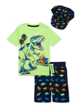 365 Kids from Garanimals Boys 4-10 Graphic T-Shirt, Knit Shorts, & Hat 3-Piece Outfit Set