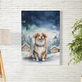 thumbnail image 2 of Hello Winter Miniature American Shepherd Welcome Snowy Night Watercolor Vintage Vertical Matte Canvas Poster MAS Dog Lover Gifts Wall Art Home Decor - 01011, 2 of 5