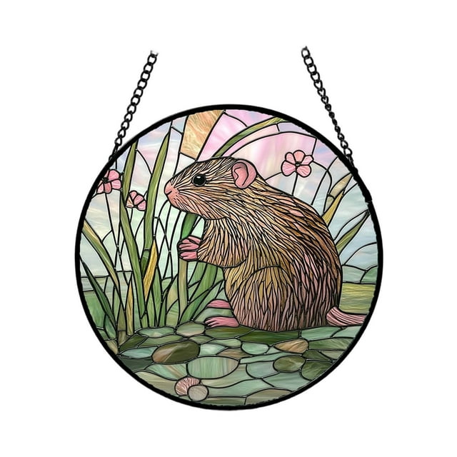 Elegant Wall Hanging Ornament For Home And Interior Stained Glass Decorations Small Stained Glass Windows Yule Lads Ornament Rose Beads String Small Hanging Decorations for Living Room Small Hanging