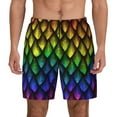 thumbnail image 3 of Uemuo Dragon Scales Pattern Mens Swim Trunks Quick Dry Board Shorts with Mesh Lining, Stretch Beach Shorts Quick Dry No-Chafing Board Shorts-3X-Large, 3 of 9