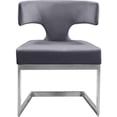 thumbnail image 4 of Meridian Furniture Alexandra Gray Velvet Dining Chair, 4 of 8