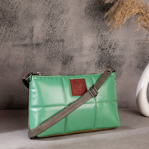 Abelardo Puzzle Bag - Green Sling Leather Bag