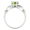 thumbnail image 4 of 1.05 ctw Claddagh Anniversary Ring for Women | Heart Cut Natural Peridot | Hyperallergenic Solid 14K White Gold, 4 of 5